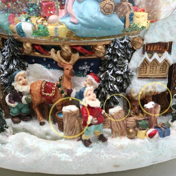 Kirkland Musical Christmas Snow Globe Santa Musical Holiday Glitter Reindeer - Picture 9 of 15